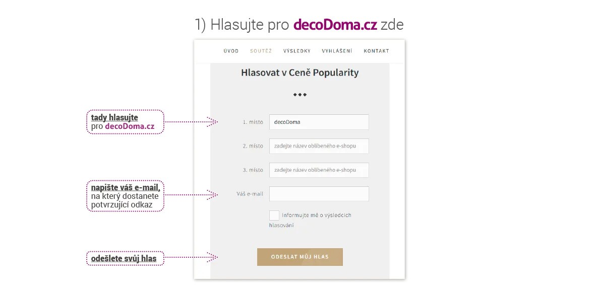 Návod hlasování ShopRoku Návod hlasování ShopRoku